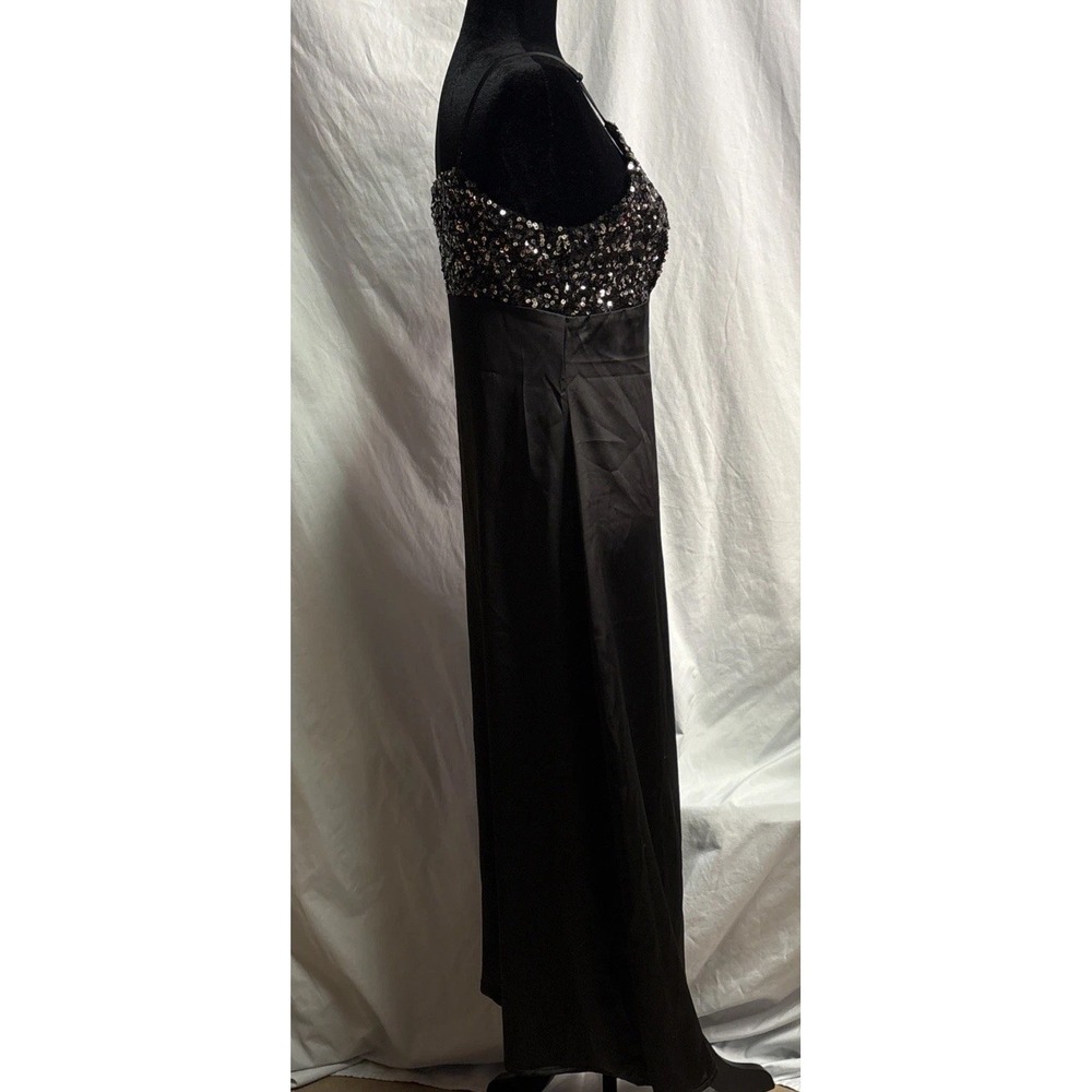 New House of Harlow 1960 Black‎ Satin With Sequins Spagetti Straps Dress Size M - Picture 6 of 16